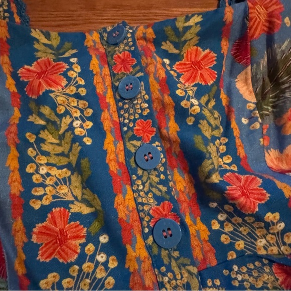 FARM Rio Stitched Garden Blue Romper - Picture 6 of 6